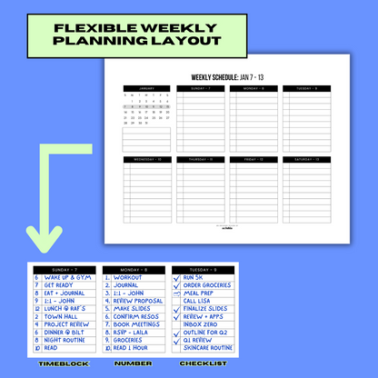 2024 Planner | Weekly Productivity Workbook
