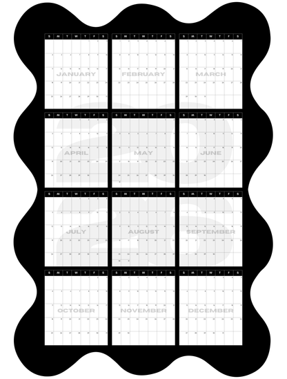 2026 XL Wavy Wall Calendar