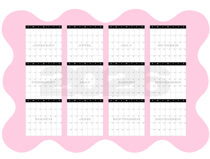 2026 XL Wavy Wall Calendar