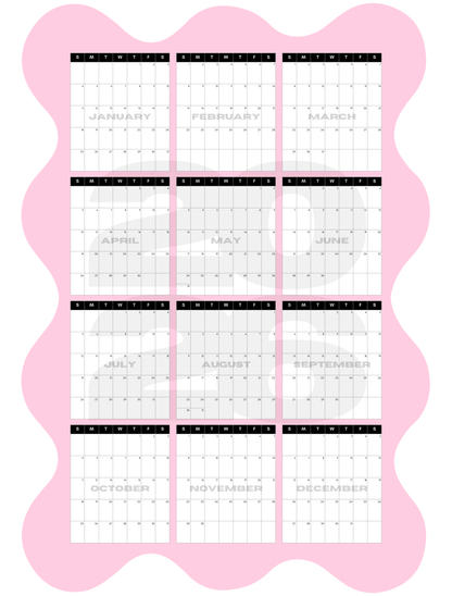 2026 XL Wavy Wall Calendar